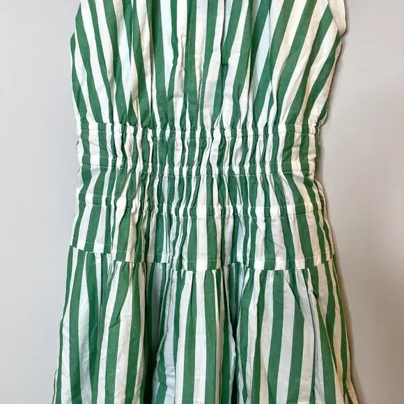 J.Crew Hyacinth Dress Striped Cotton Poplin Smocked Holiday CI932 Bright Clover - Picture 4 of 14
